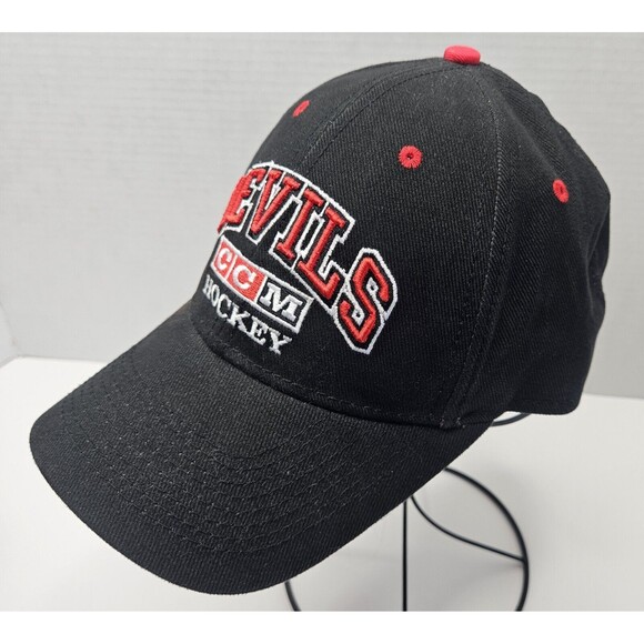 Vintage New Jersey Devils CCM Hockey Hat Cap Strapback NHL Black Men Adult Black - Picture 3 of 10
